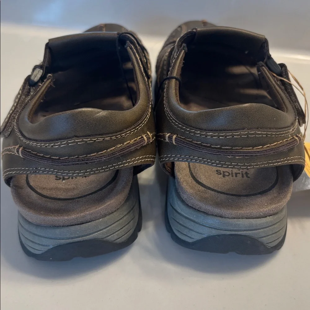 Earth Spirit NWT Men's Dark Brown Leather Fisherman Sandals